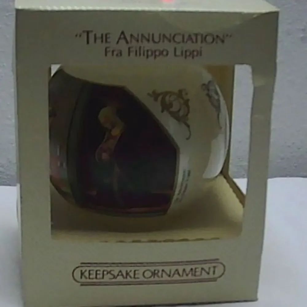 Hallmark Keepsake The Annunciation Fra Filippo Lippi Glass Ball Ornament 1983